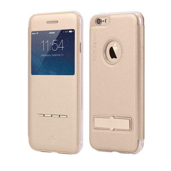 Totu ® Design Flip Cover With Touch Slide For Apple iPhone 6 / 6S (Cream)
