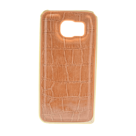 Luxury Leather Metal Bumper Back Cover For Samsung Galaxy S6