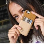 Kajsa ® Wood Pocket Card Holder Back Cover For Samsung S6 Edge