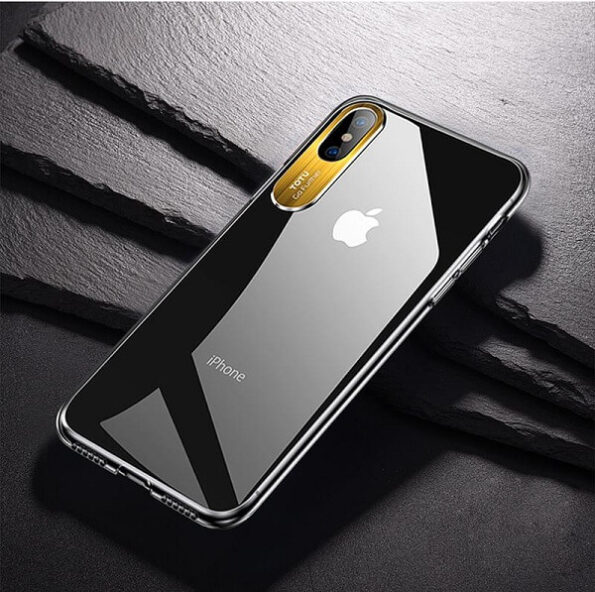 Totu ® Sparkling Series Transparent Back Cover With Metal Camera Protection For iPhone XR
