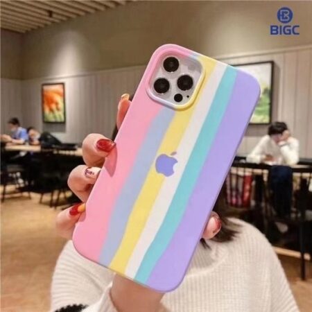 Fashion Rainbow Silicone Back Cover For iPhone