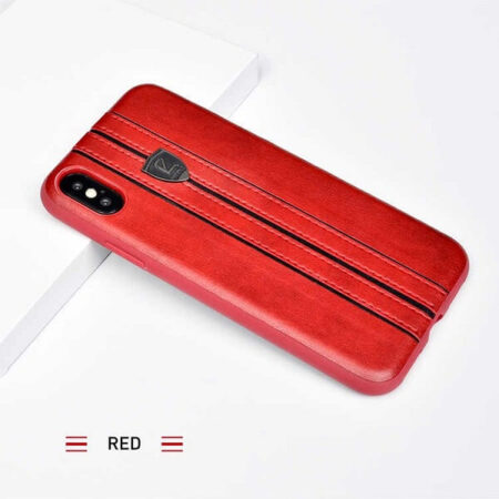 Puloka ® Luxury Leather Back Cover For iPhone XR (Red)