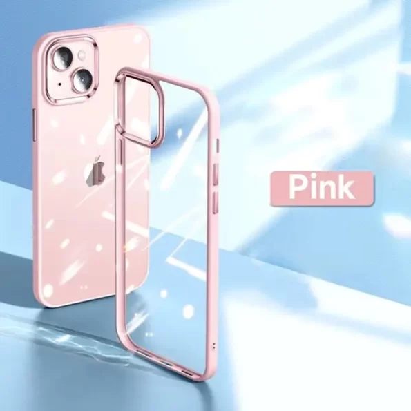 Shockproof-Armor-Transparent-Clear-Case-Cover-Plating-Camera-For-iPhone-14-pink-8-min