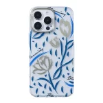 iPhone 15 Pro Max Mikalen Gold Floral Print Clear Mobile Case