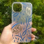 iPhone 15 Pro Max Mikalen Gold Floral Print Clear Mobile Case