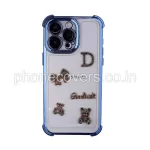 Dazzling Rhinestone Bear Transparent Phone Cover For iPhone 15