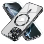 Phone 16 Pro Max Luxury MagSafe Transparent Phone Cover with Camera Lens Protection-2