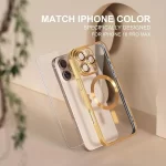 Phone 16 Pro Max Luxury MagSafe Transparent Phone Cover with Camera Lens Protection-2