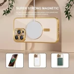 Phone 16 Pro Max Luxury MagSafe Transparent Phone Cover with Camera Lens Protection-2