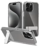 iPhone 16 Crystal Clear Military-Grade Non-Yellowing Shatter-Resistant Kickstand Case