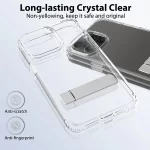 iPhone 16 Crystal Clear Military-Grade Non-Yellowing Shatter-Resistant Kickstand Case