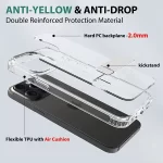 iPhone 16 Crystal Clear Military-Grade Non-Yellowing Shatter-Resistant Kickstand Case