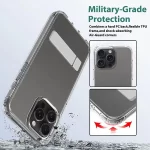 iPhone 16 Crystal Clear Military-Grade Non-Yellowing Shatter-Resistant Kickstand Case