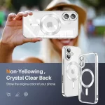 iPhone 16 Luxury MagSafe Transparent Phone Cover with Camera Lens Protection