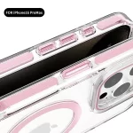 iPhone 16 Pro Max MagSafe Clear Case with Metal Kickstand, Camera Frame & Rings-3